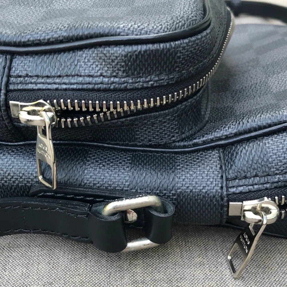 LOUIS VUITTON Damier Graphite Amazone Crossbody with Palladium Accents